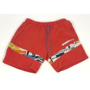 Puma International Mens Red Graphic Shorts French Terry Drawstring Size M